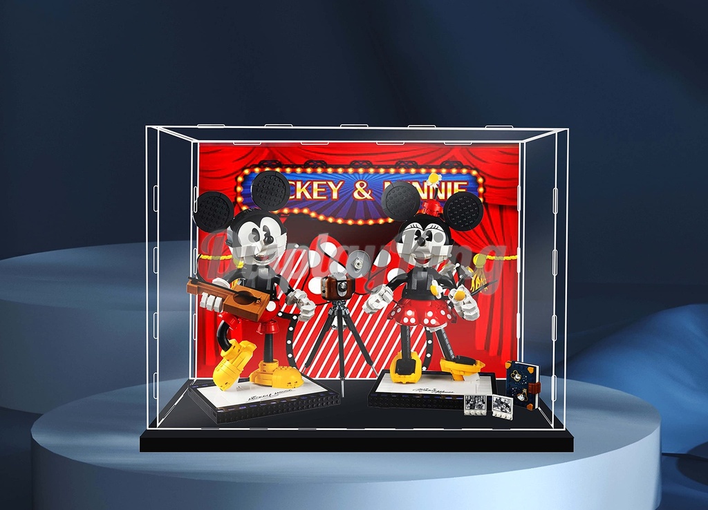 Acrylic Display case for LEGO Disney Mickey Mouse Minnie Mouse Character 43179 Lego Set is not Included With theme background