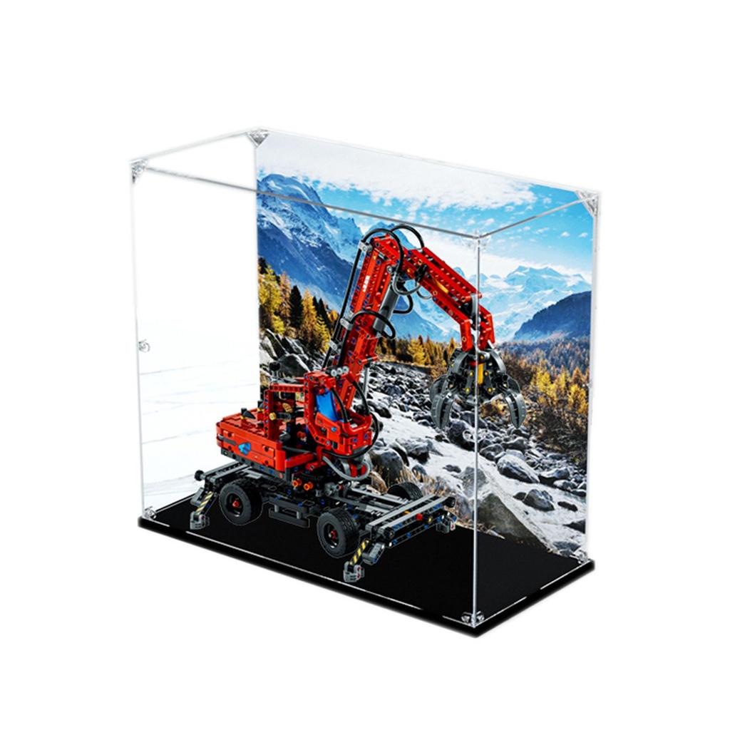 Acrylic Display Case for Lego Material Handler Crane 42144 Building BlocksShowcaseProtect Decorate Model with Dustproof StorageGifts Background A
