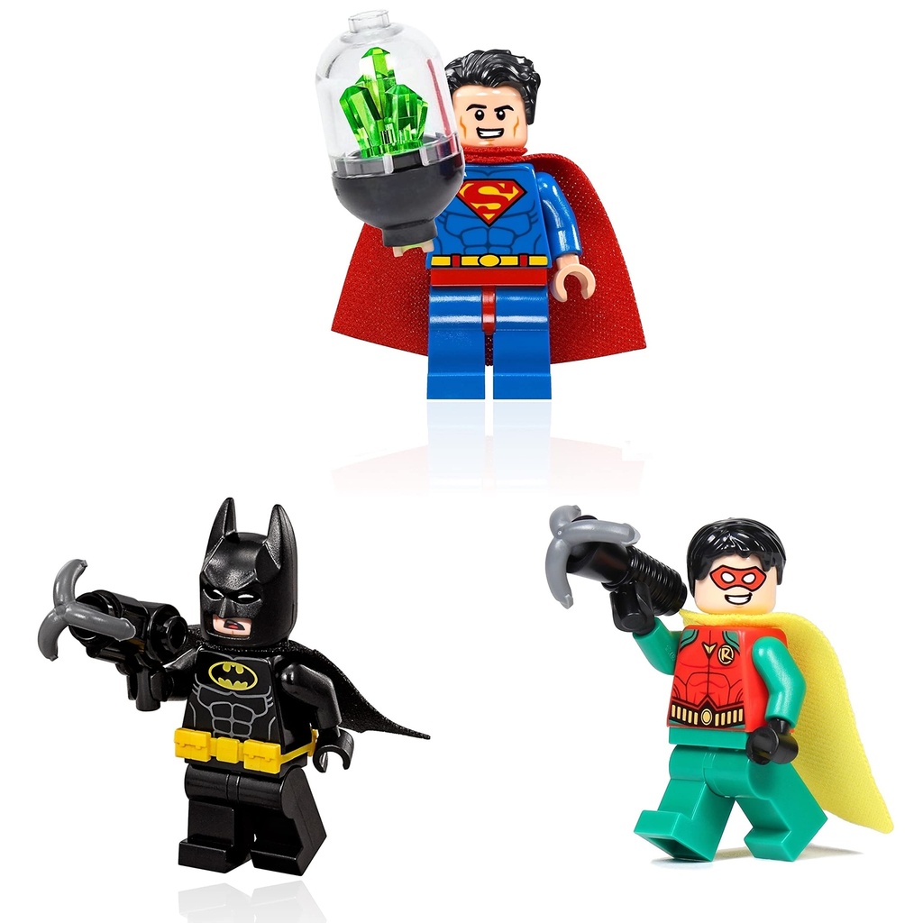 LEGO DC Super Heroes Combo Pack Superman Batman and Robin Minifigures with Accessories and Display