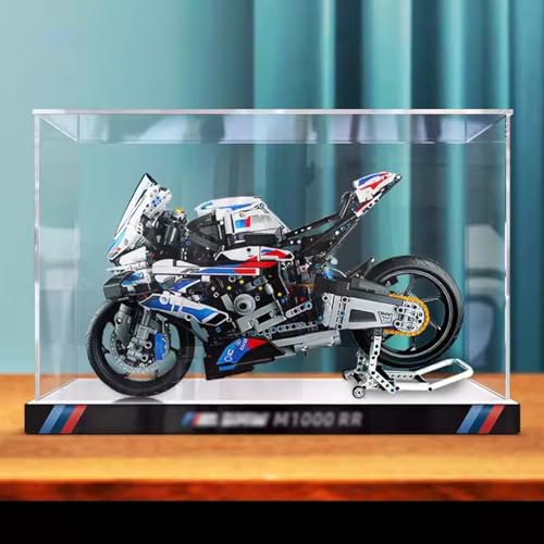 AZIZAT Acrylic Display Case It Is Compatible with Lego 42130 RR Motorbike Model Collectibles Dustproof Clear Display Box only Storage Box 3mm Transparent thickened bas