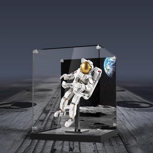 AZIZAT Acrylic Display CaseIts Compatible with Lego 31152 Space Astronaut Building Kit Suitable for Model Display Dust Prevention CollectionOnly Display Case Background