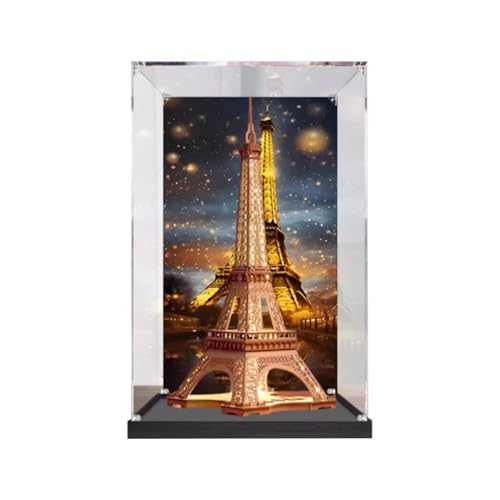 Acrylic Display case for Lego Eiffel Tower Model Dustproof Transparent Collections Display Case Display Box only 3mm Back Spray Model
