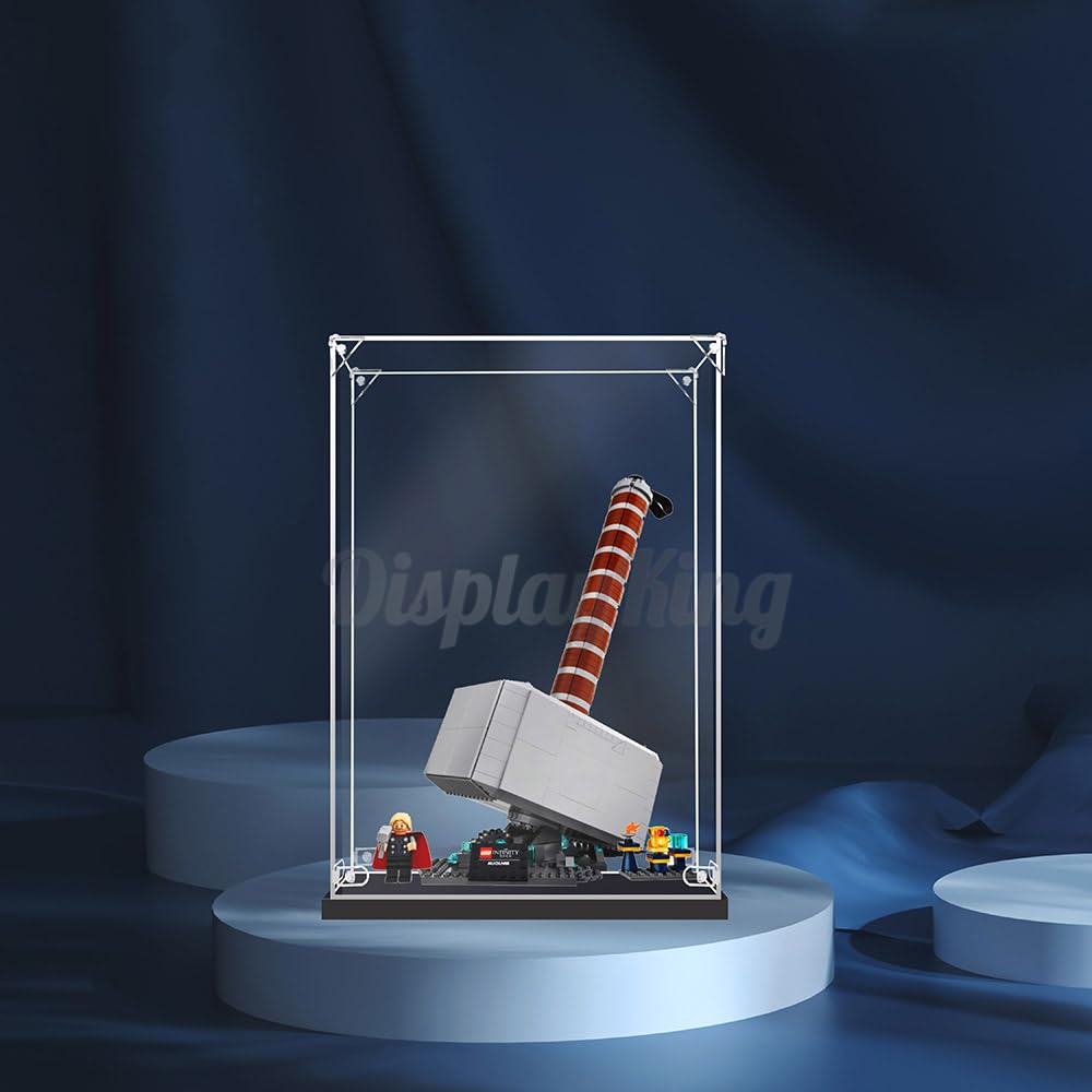 Acrylic Display case for Lego Thors Hammer 76209 Lego Set is not Included No Background