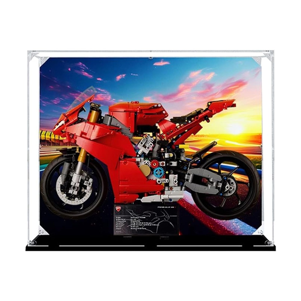 Acrylic Display case Compatible with Lego 42202 Motorcycle kitdustproof UVResistant Transparent Display case Display case only