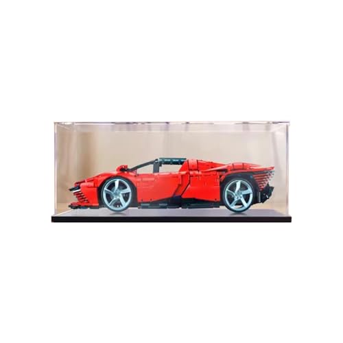 Acrylic Display case for Lego 42143 Racecars Model Dustproof Transparent collections Display Case display box only Black base