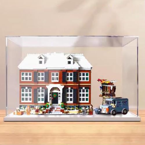 Acrylic Display case for Lego 21330 Christmas House Model Dustproof Transparent Collections Display Case Display Box only White Base