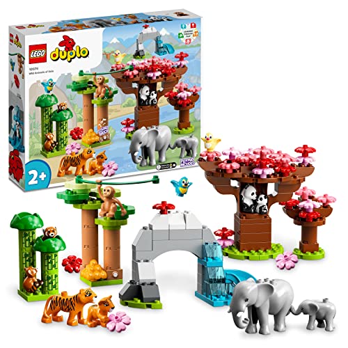LEGO 10974 DUPLO Wild Animals of Asia Bricks Set with Panda Elephant Baby Animal Toy Figures plus Sounds Toys for Toddlers Girls Boys Age 25