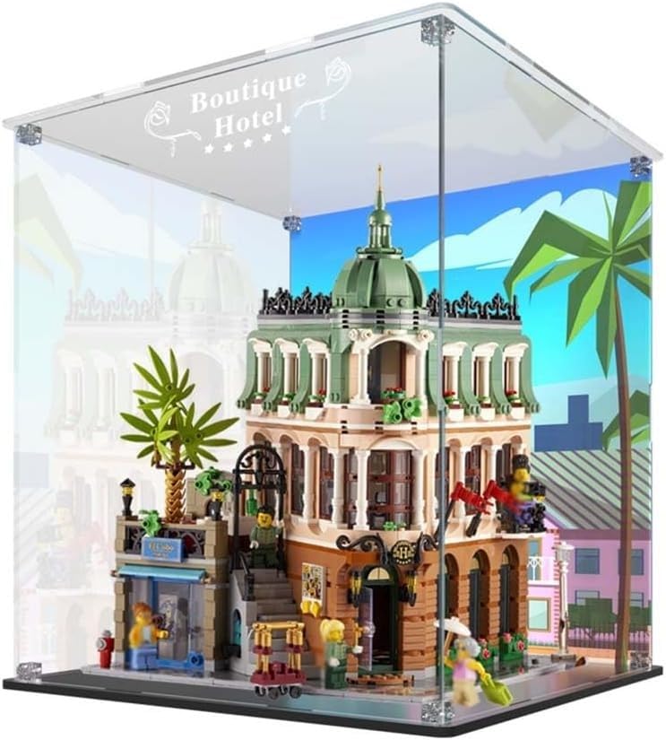Acrylic Showcase Compatible with Lego 10297 Boutique Hotel Building Block Model Acrylic Display Case for Boutique Hotel Model Not Included A