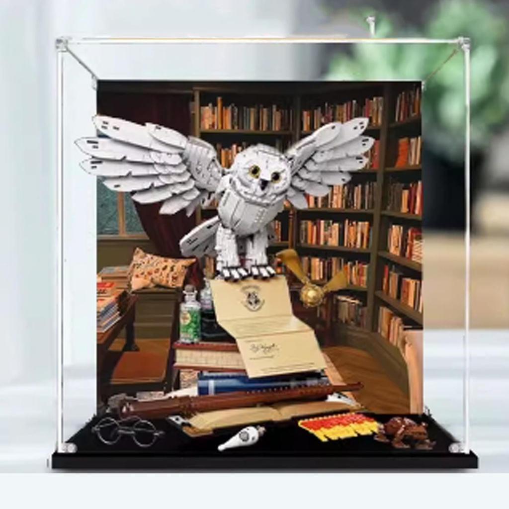 Acrylic Clear Display Case for Lego 76391 Hedwig Display BoxBuilding Block Collectibles Transparent Dustproof Showcase Storage Box Display Box Stand for Only Case Style 2