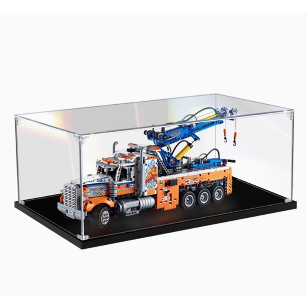 Acrylic Display Box Compatible with Lego 42128 Heavy Duty Trailer Dustproof Thickened Base Collectible Gift Display Box Organizer Box Only 2 mm