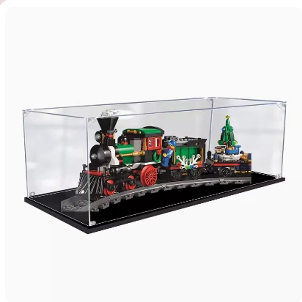 Acrylic Transparent Display Case for Lego 10254 Holiday Trains Model Dustproof Transparent Display Case Showcase 244 118 78 inches Display Case Only 2mm