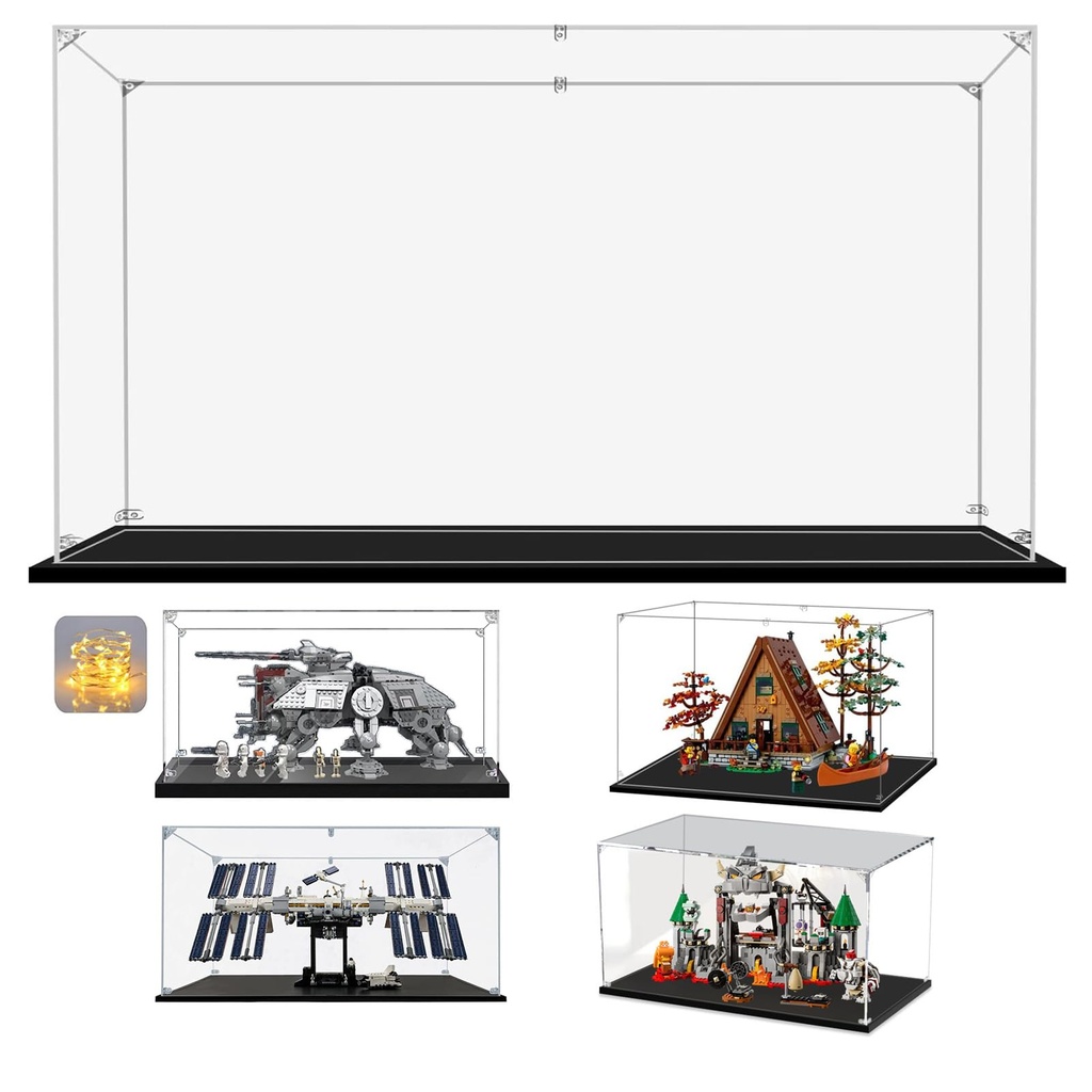 AAABOX 217x138x118in 3mm Large Acrylic Display Case for Lego Viking Village 21343 International Space Station 21321 60372 71423 42620