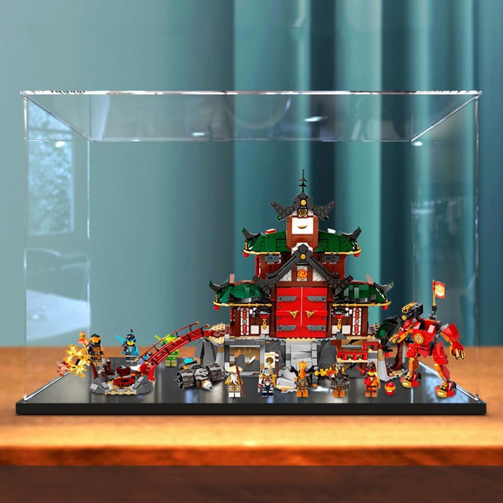 Acrylic Dustproof Transparent Box Suitable for Lego 71767 Temple Models Gifts Dolls Collectibles Storage Box Display Box Box Only No Model Black