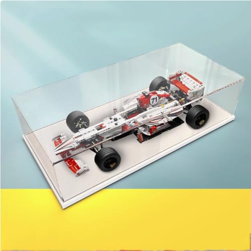 Acrylic 3mm Display Box for Lego 42000 Program Racing Transparent Dustproof Display Box Compatible with Lego 42000 Construction kit Model Not Included Black Base