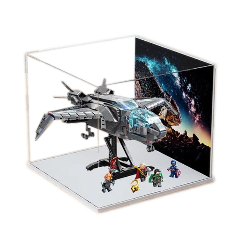 Acrylic Display Case for Lego Marvel The Avengers Quinjet 76248 Showcase Protect Decorate Your Masterpieces with Dustproof Storage Background A