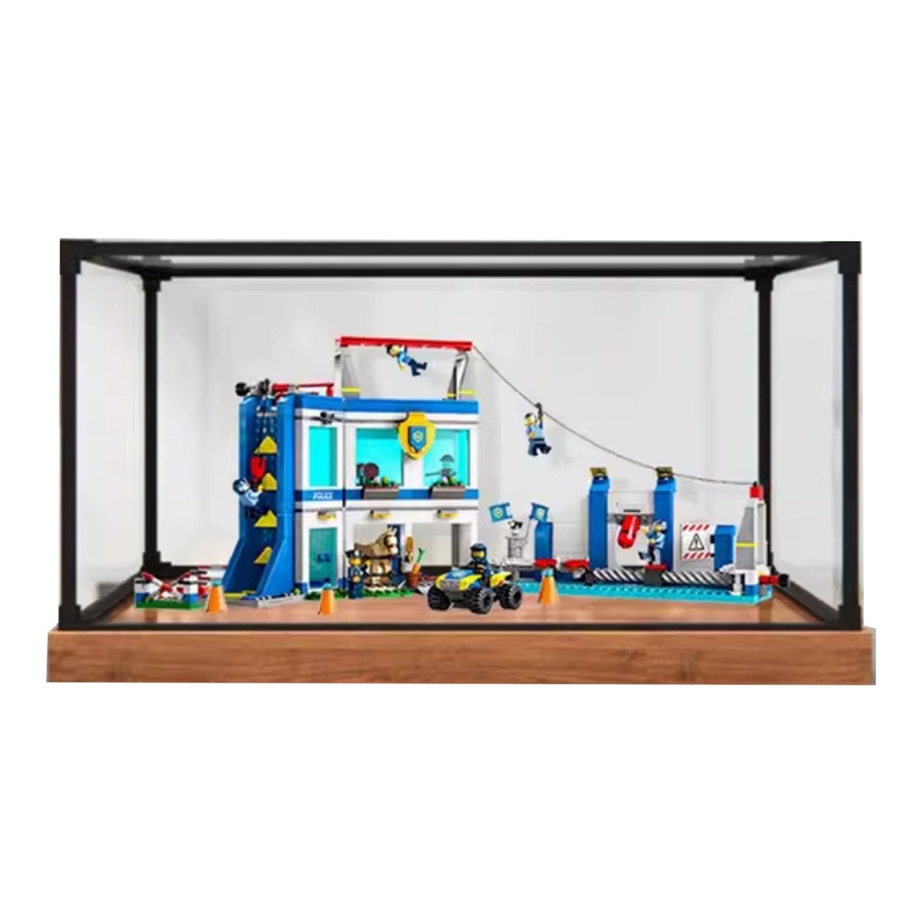 Acrylic Display Clear Collectors Box Compatible with Lego 60372 Police Training College Building Block Model Dust Storage Box Display Box Box Only Style 1