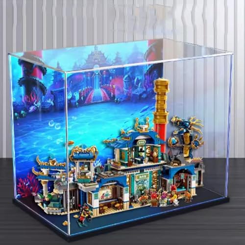 Acrylic Display case for Lego 80049 Underwater Palace Model Dustproof Transparent Collections Display Case Display Box only backspray Model