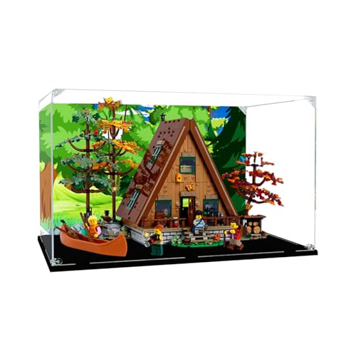 Acrylic Display Case for Lego Ideas AFrame Cabin 21338 Showcase Protect Decorate Model with Dustproof Storage Background A503430