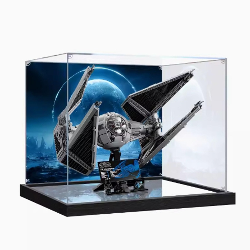 Acrylic Transparent Display Box Compatible with Lego 75382 Interceptor Model Dustproof Display Gifts Protect Decorations Collectibles Storage Organizer Box Only Background Style
