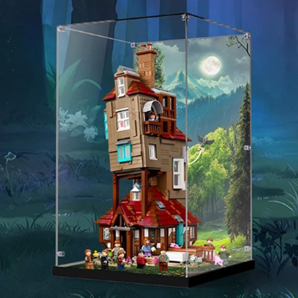 Acrylic Clear Display Case for Lego 76437 The Burrow Humble Abode Display Box Building Block Collectibles Transparent Dustproof Showcase Storage Box Stand for Only Case Background 3