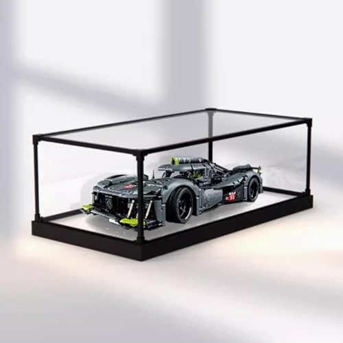 Acrylic Display case for Lego 42156 Hybrid Sports Cars Model Dustproof Transparent Collections Display Case Display Box only White Base