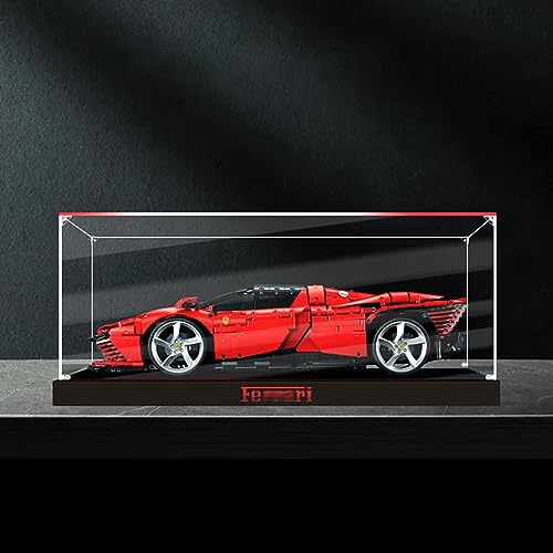 AZIZAT Acrylic Display Case Is Compatible with Lego 42143 Rally Sports Car Building Kit Model Collectibles Dustproof Clear Display Box only Storage Box transparent