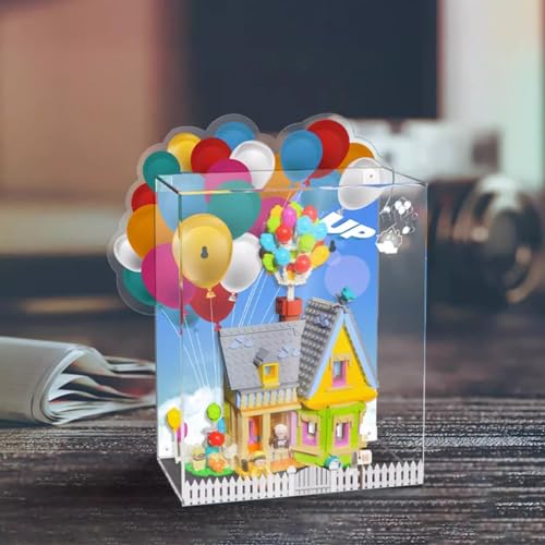 AZIZAT Acrylic Display Case It Is Compatible with Lego 43217 Flying Up House Model Collectibles Dustproof Clear Display Box only Storage Box 3mm Background B