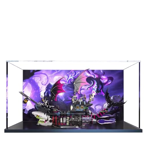 Acrylic Display Case for Lego 71469 Nightmare Shark Ship Building SetClear Display Case DustProof Display Case Compatible with Lego 71469Only Display Case Background