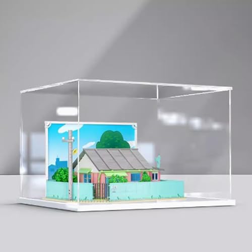 Acrylic Display case for Lego 516401 Villa Model Dustproof Transparent Collections Display Case Display Box only White Base