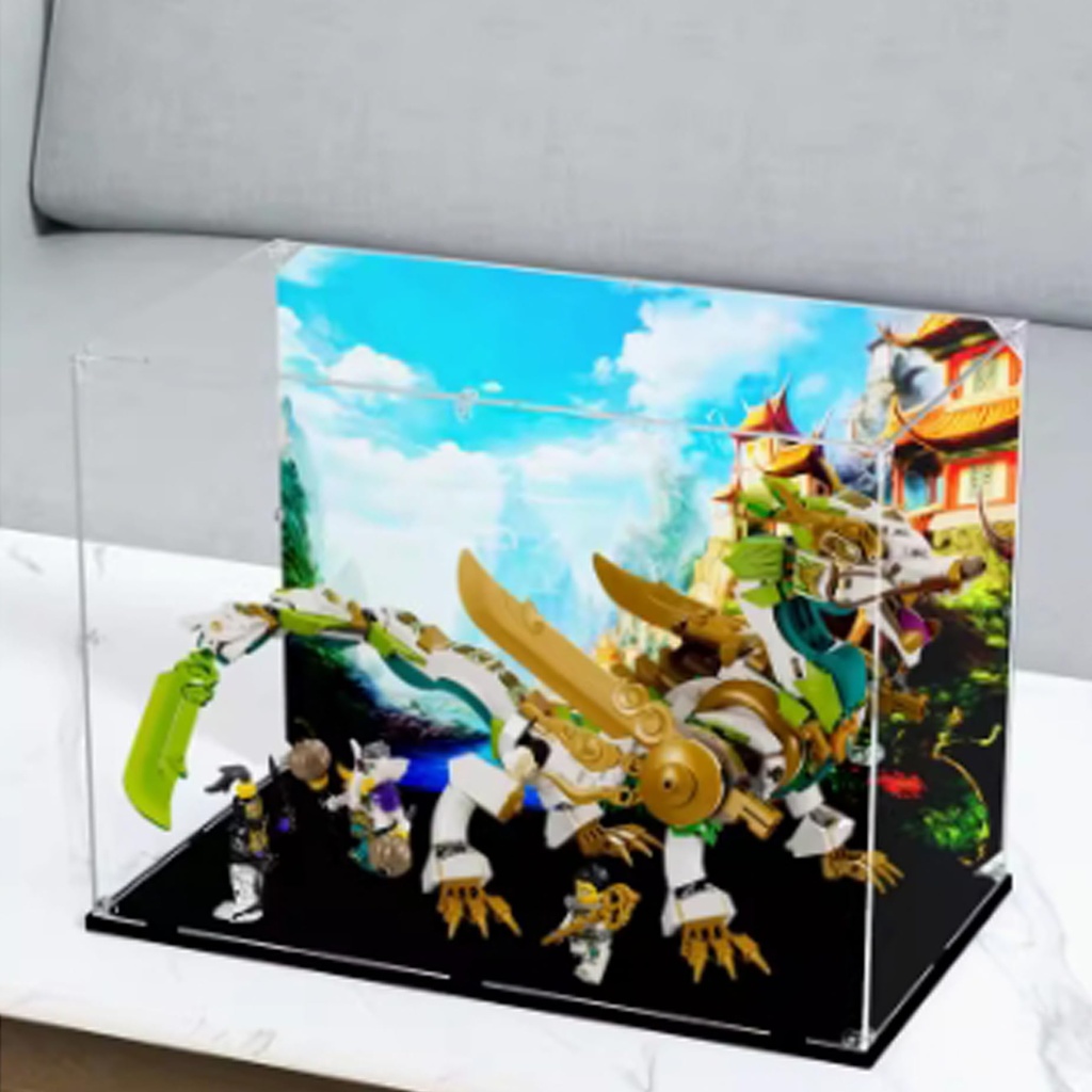 Acrylic Clear Display Case for Lego 80047 Dragon Armor Display BoxBuilding Block Collectibles Transparent Dustproof Showcase Storage Box Display Box Stand for Only Case 3mm