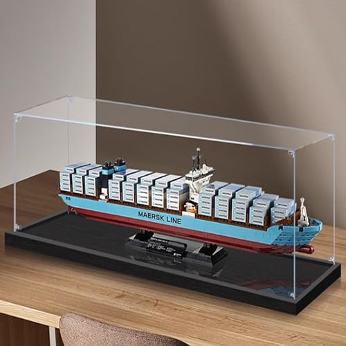 Acrylic Display case Compatible with Lego 10241 Maersk Freighter Display Box kitdustproof UVResistant Transparent Display case Display case only kit not Included 2mm