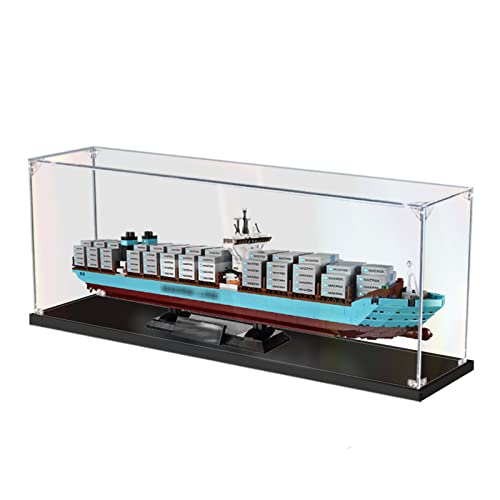 AZIZAT Acrylic Display Case Clear Show BoxDisplay Box for Lego 10241 Container Ship Building Block Model Only Storage Box 3mm