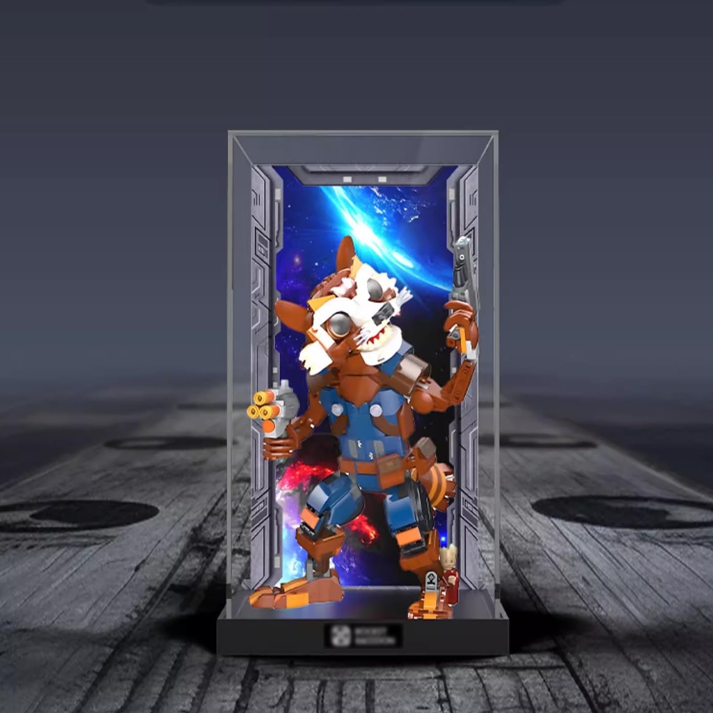 AZIZAT Acrylic Display CaseIts Compatible with Lego 76282 Rocket Raccoon Building Kit Suitable for Model Display Dust Prevention CollectionOnly Display Case whole