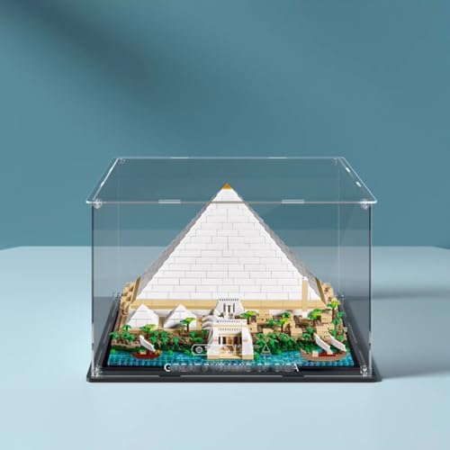 AZIZAT Acrylic Countertop Display Box Show CaseIts Suitable for Lego 21058 Pyramid Product Models Displayingcollectingdustproofstorage Transparent