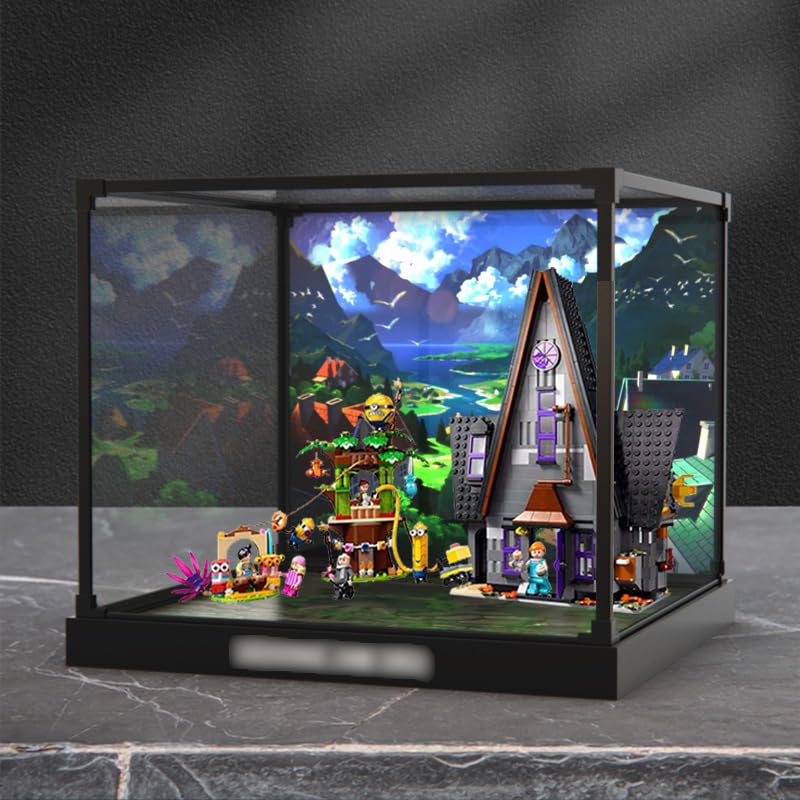 3MM Acrylic Display Case for Lego 75583 Despicable Me 4 Minions and Grus Family Mansion Building SetDustproof Clear Display Case Compatible with Lego 75583Not Include The Model