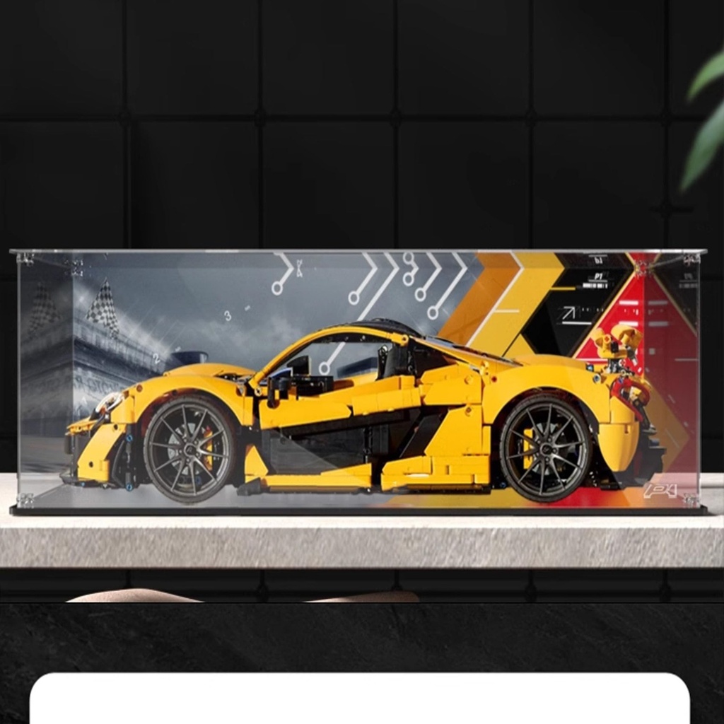 Acrylic Display case Compatible with Lego 42172 P1 Sports car Display Box kitdustproof UVResistant Transparent Display case Display case only 3mm Background
