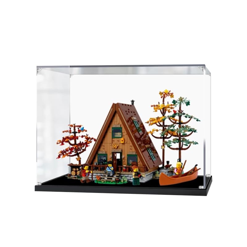 Acrylic Display Case for Lego ideas 21338 Compatible for lego house AFrame Cabin 21338 Building Toy Transparent Display Box GiftDisplay Case Only Without Model Black Bottom