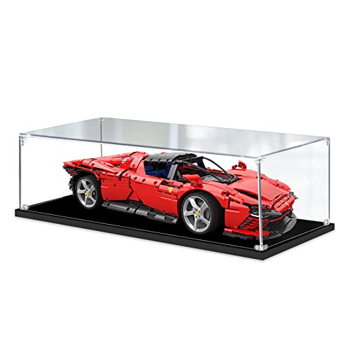 AZIZAT Clear Acrylic Display Case Dustproof Box Display Box for Lego 42143 SP3 Supercar Building Kit Collectibles Model Only Storage Box3mm or 2mm 3mm