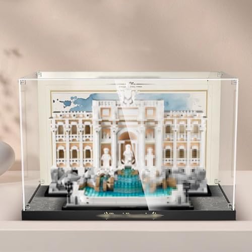 Acrylic Clear Display Case for Lego 21062 Roman Wishing Fountain Model Collectibles Countertop Display Case Gift Dust Box Organizer Display Box only
