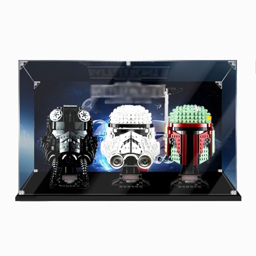 Acrylic Display Case for Lego Helmit Set 75277 75276 75274 Customizable Background and SizeWithout Model Kit With background