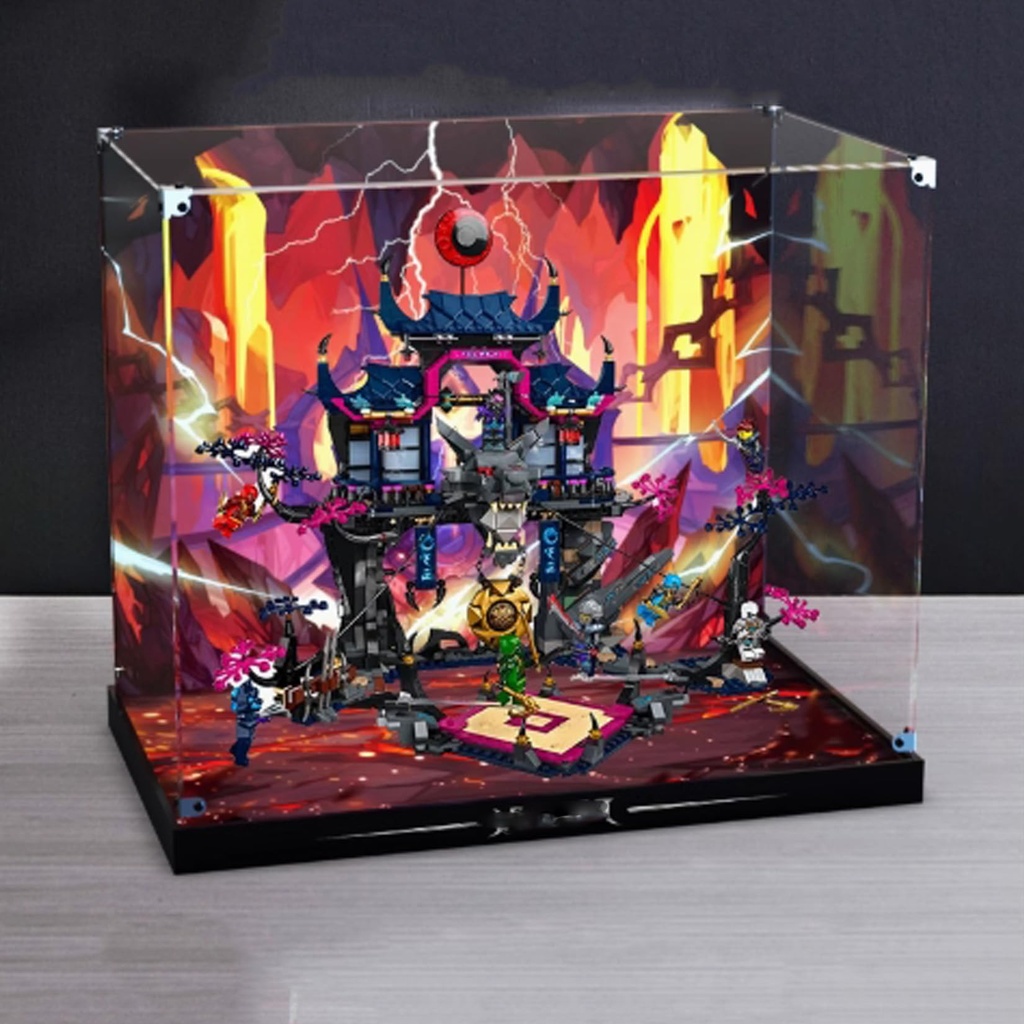 Acrylic 3mm Display Box for Lego 71813 Bad Wolf Mask Shadow Dojo Model Transparent Dustproof Display Box Storage Box Compatible with Lego 71813 Model Model Not Included Background Style