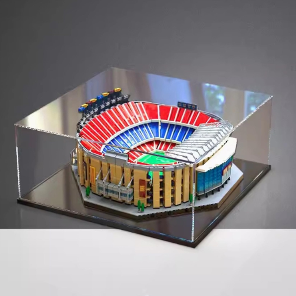 Acrylic Display box for Lego 10284 soccer field Transparent Dustproof Display box Compatible with Lego 10284 construction kit model not included Black base