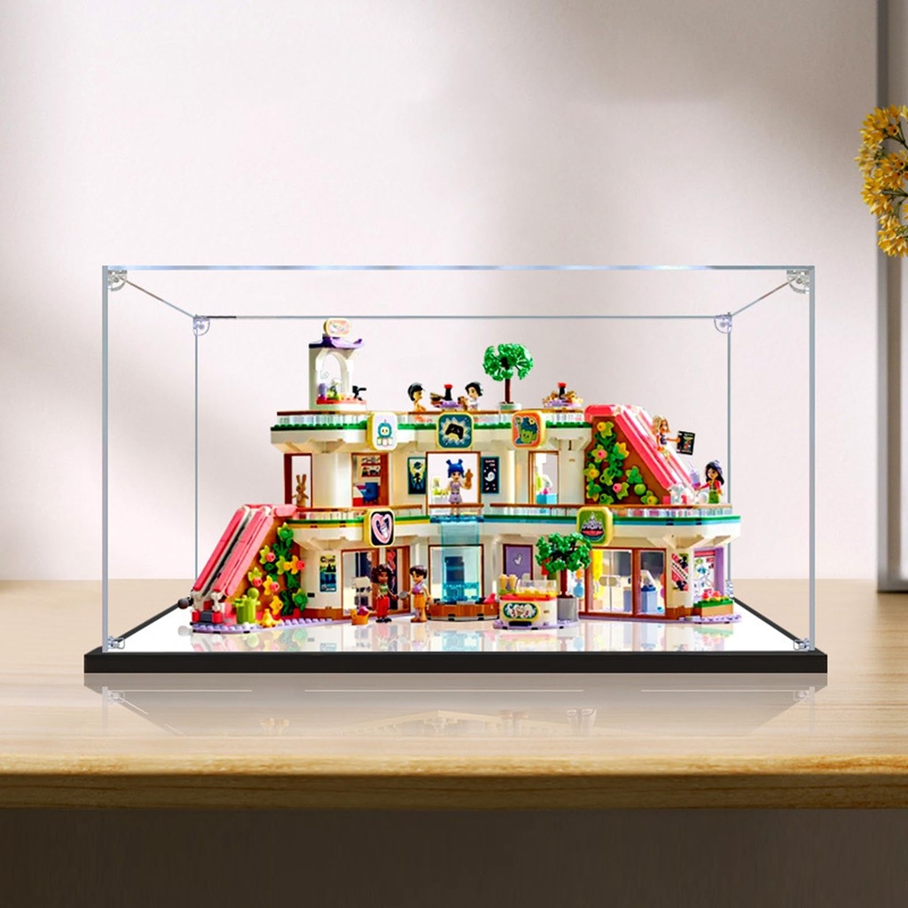 AZIZAT Acrylic Display Case It Is Compatible with Lego 42604 Heart Lake Building Kit Model Collectibles Dustproof Clear Display Box only Display Case Transparent mirror base
