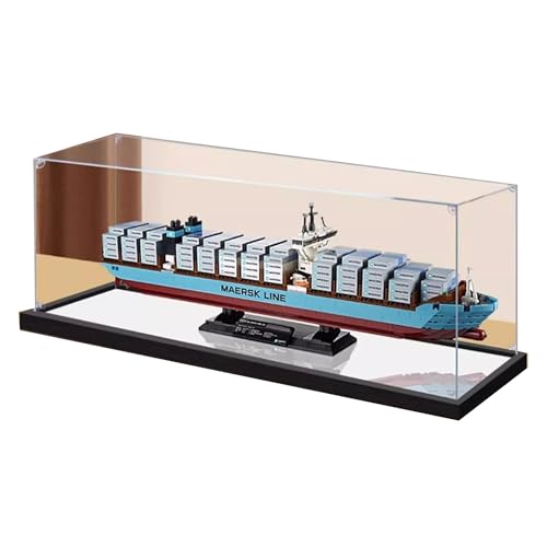 Acrylic Display case Compatible with Lego 10241 Cargo Ship Display Box kitdustproof UVResistant Transparent Display case Display case only kit not Included 3mm Mirror