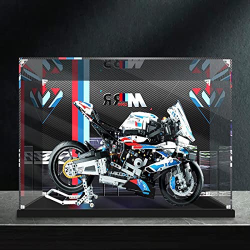 AZIZAT Clear Acrylic Display Case Dustproof Box Display Box for Lego 42130 1000 Motorcycle Building Kit Collectibles Model Only Storage Box3mm or 2mm 3mm background