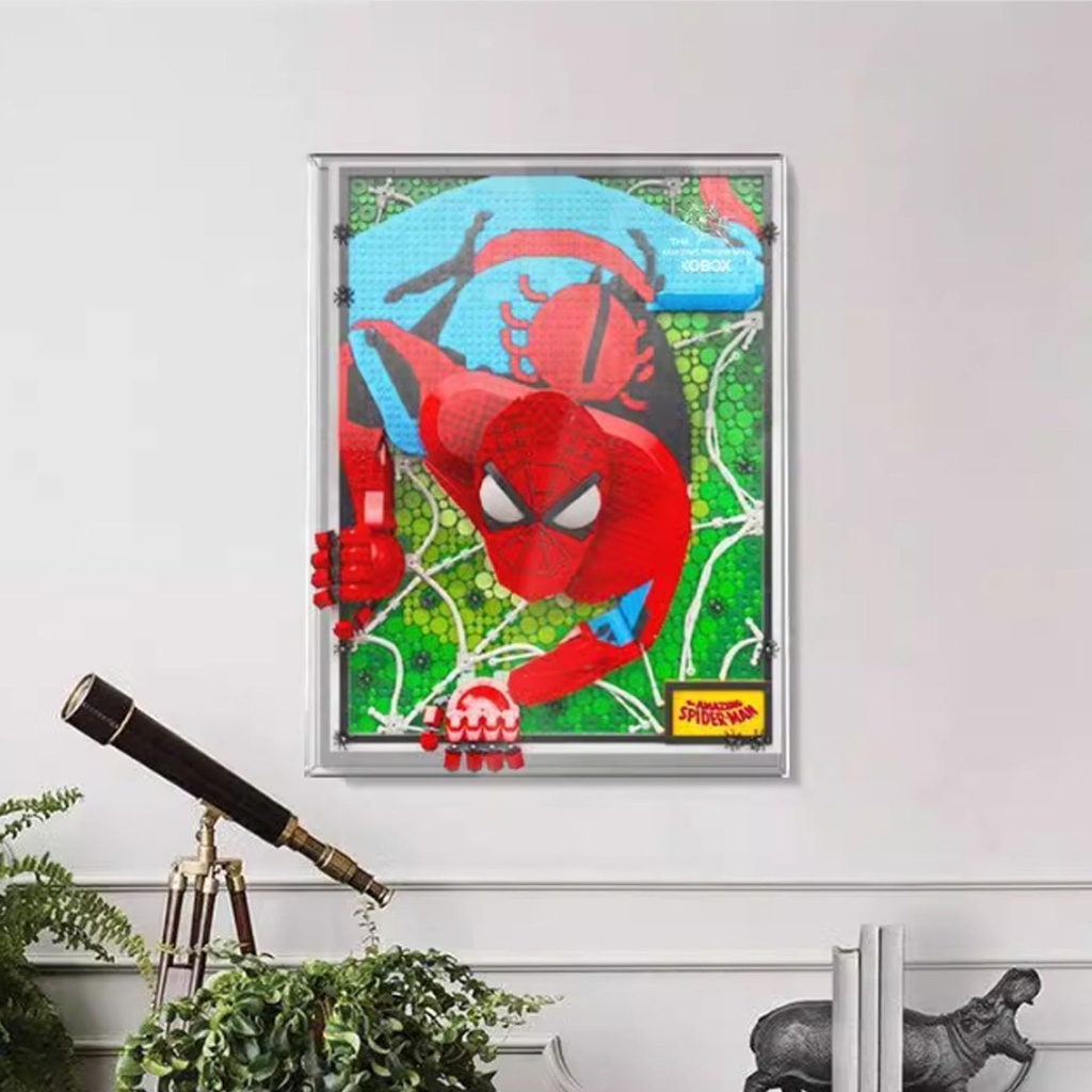 Acrylic Collectibles Display Box for Lego 31209 Spider Photo Frame Wall Mounted Wall Plate Display Box Block Model Transparent Dustproof Storage Box Display Box Only