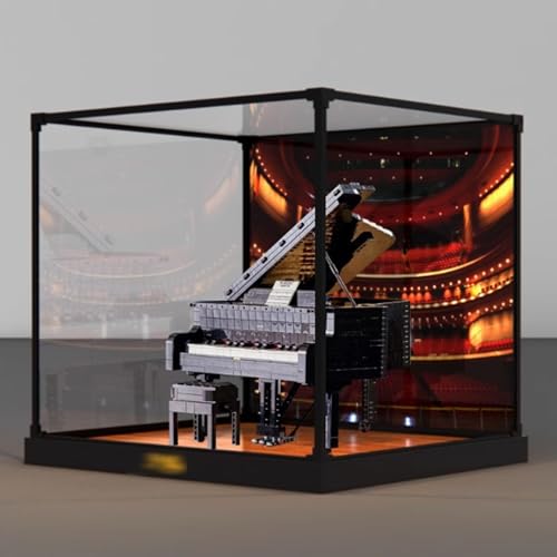 Acrylic Display Box Compatible with Lego 21323 Piano Model Kit Collectible Gift Display Box Organizer Box Only Spray Back