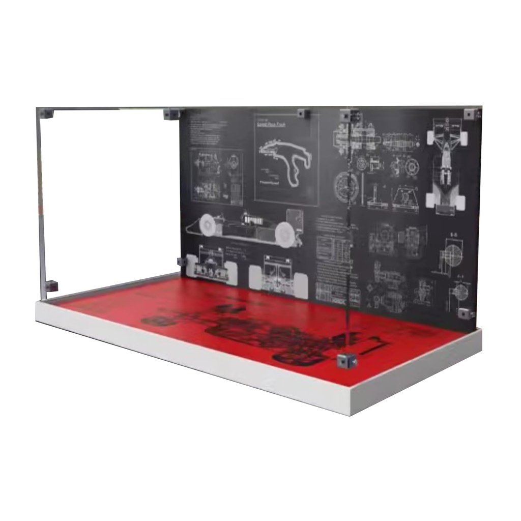 AZIZAT Acrylic Countertop Display Box Show CaseIts Suitable for Lego 10330 Racing Car Product Models Displayingcollectingdustproofstorage Background