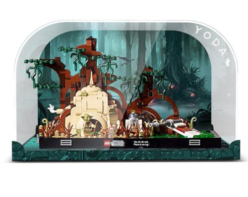 Acrylic Showcase Compatible with Lego 75330 Yodas Cabin Model Integrated Design Acrylic Display Case Dust Cover Display Case Only A