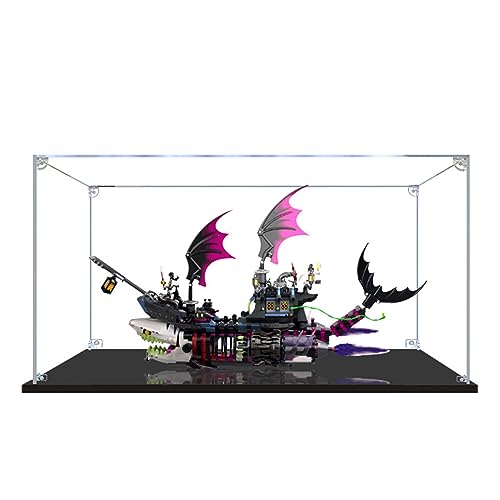 AZIZAT Acrylic Display Case Is Compatible with Lego 71469 Nightmare Shark Ship Building Kit Model Collectibles Dustproof Clear Display Box only Storage Box 3mm